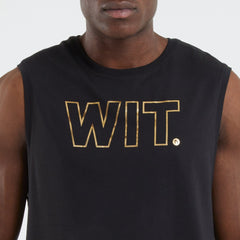 WIT Fitness Tanks WIT Outline Logo Tank In Black and Gold