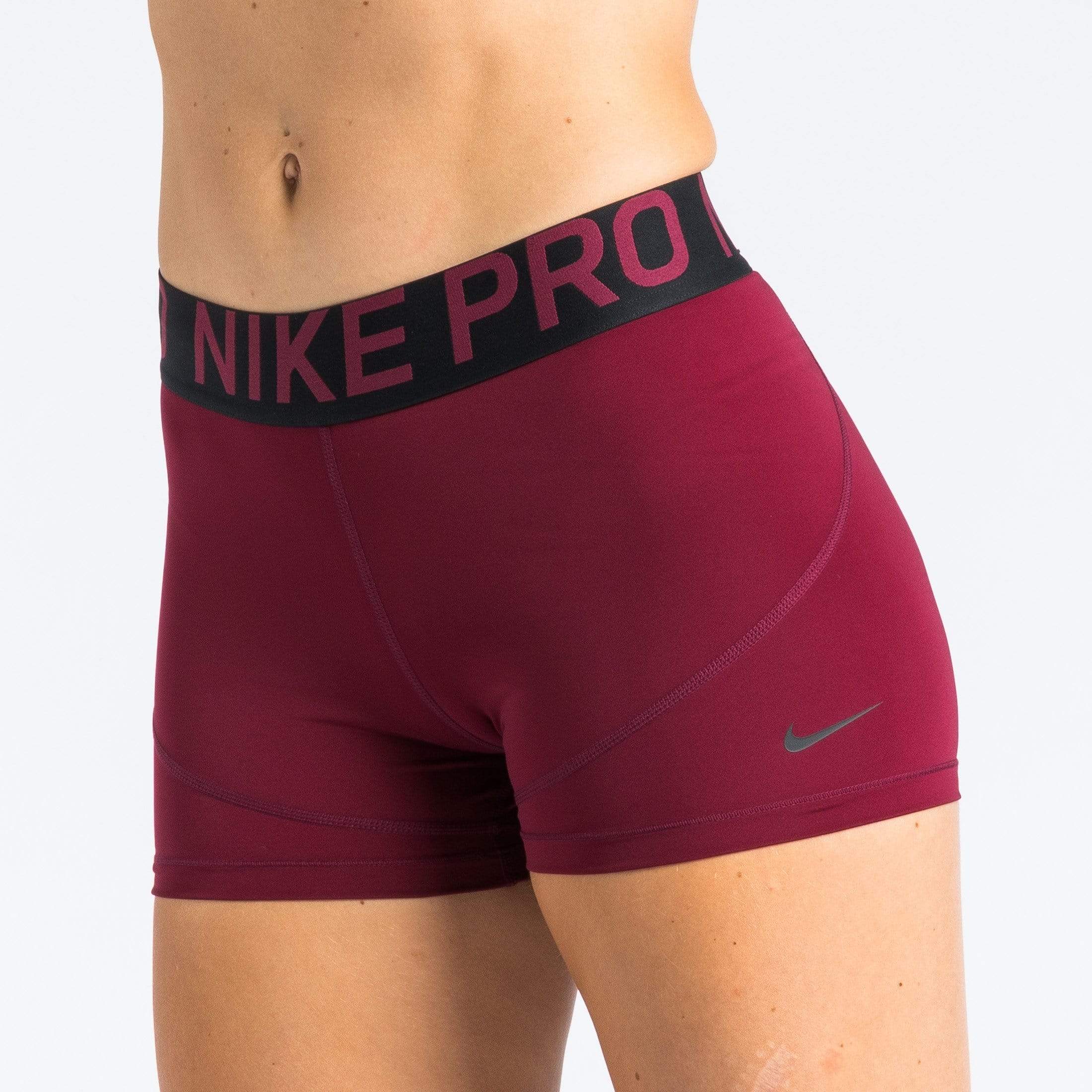 red nike pro shorts