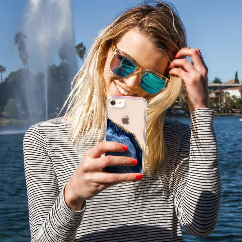 Casery Dark Blue Agate iPhone XS Case