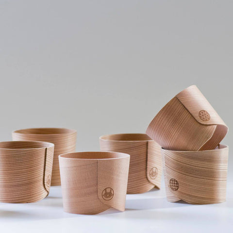 Haori波佐見焼×博多曲物茶杯 Haori Hasami Porcelain Bentwood Cup