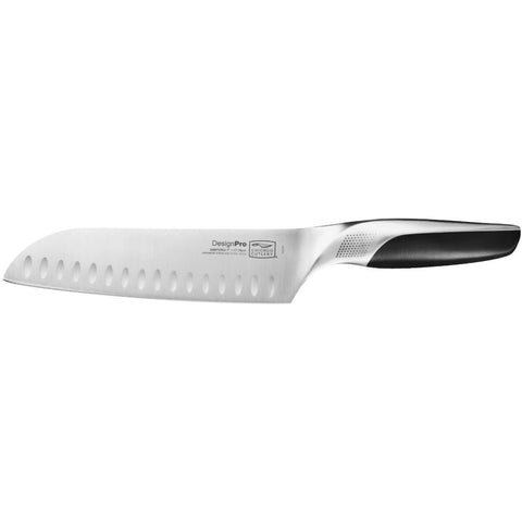 Chicago Cutlery 1102852 DesignPro Santoku Knife, Black and Silver Stainless Steel Blade, 7in Blade Length