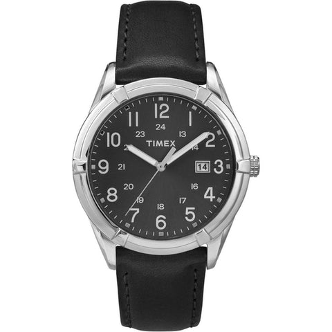 Timex TW2P767009J Easton Avenue Men's Analog Display Quartz Watch, Black Leather Band, Round 39.5mm Case
