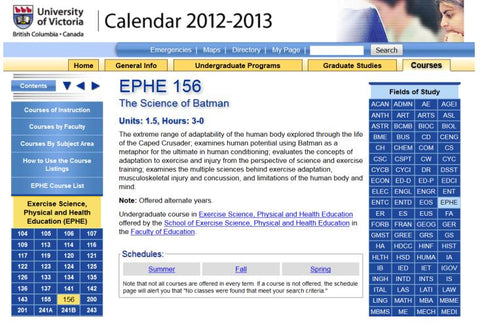 Batman College Course