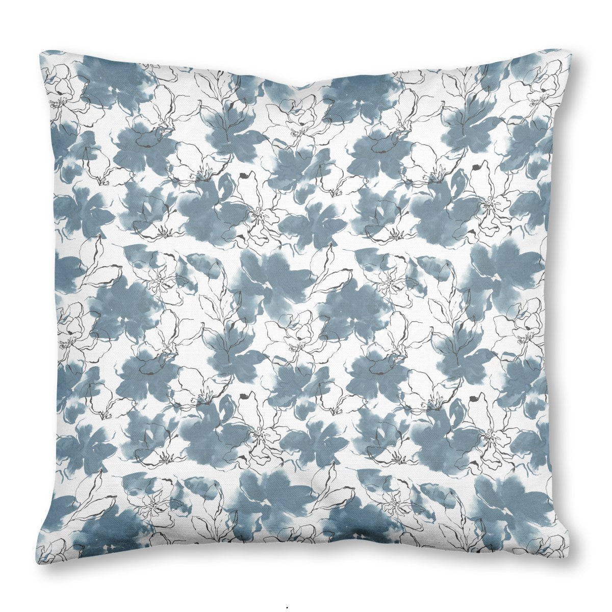 Blues in Bloom Throw Pillow