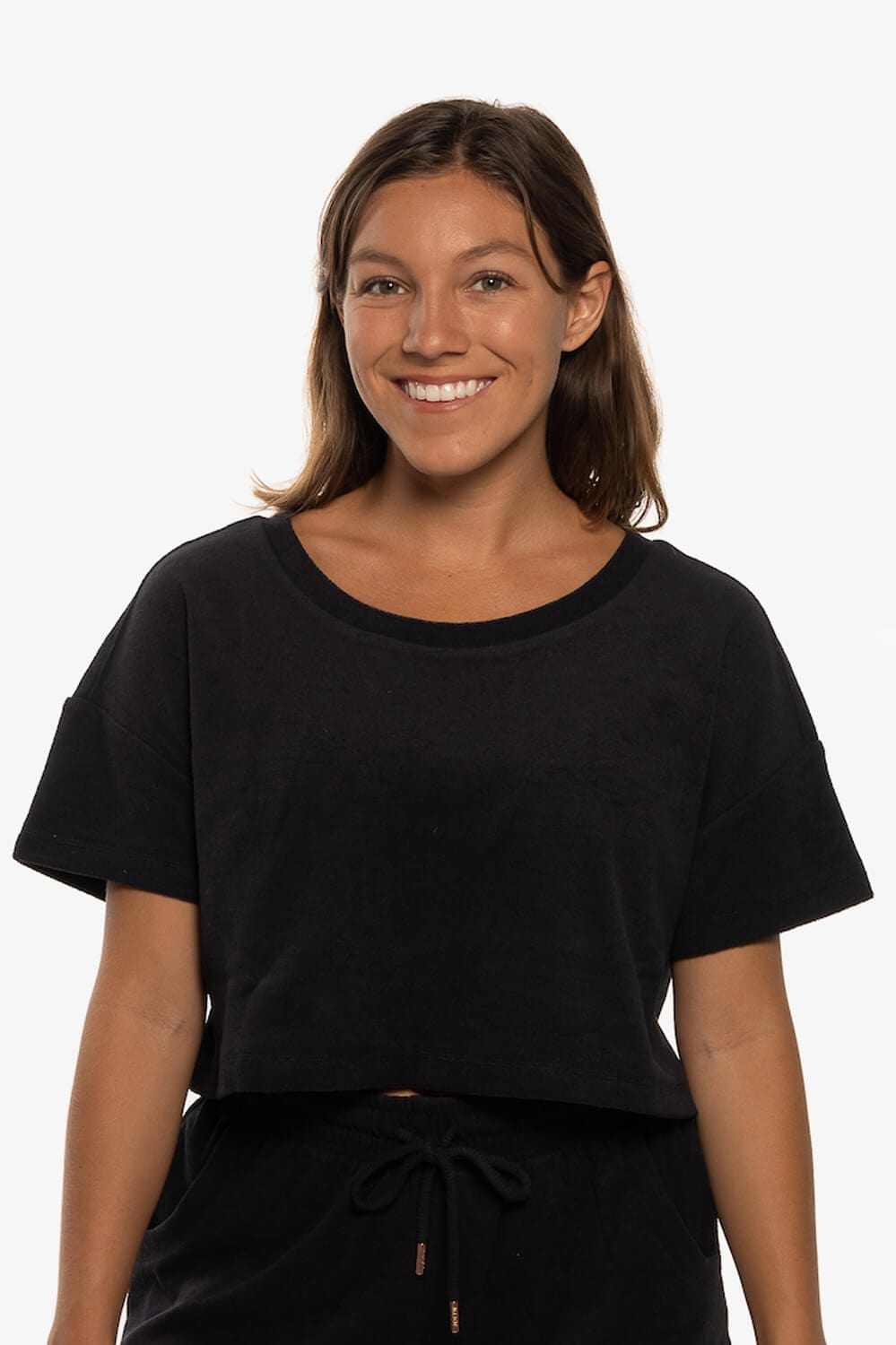 Blaire Cropped Terry Cloth Tee