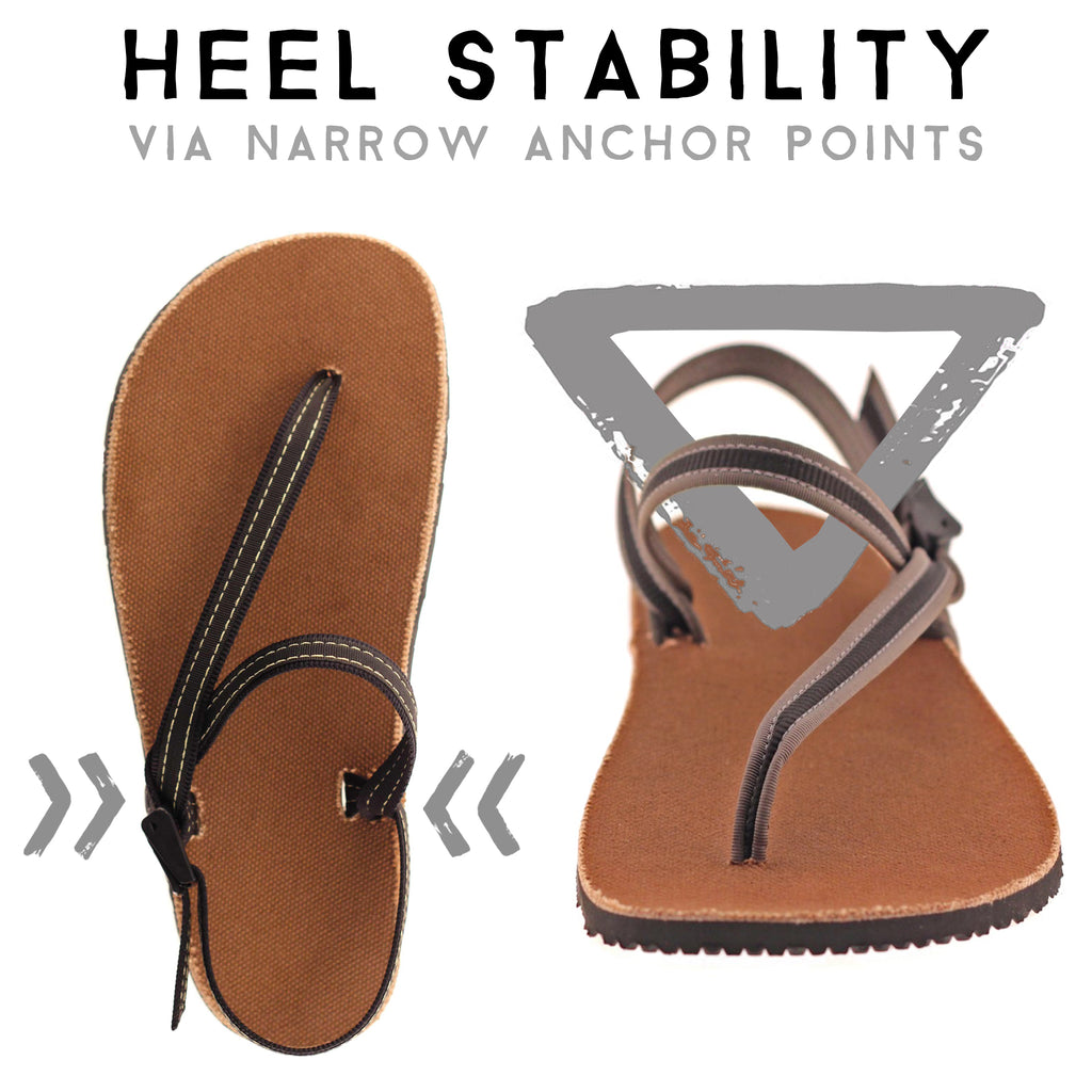 minimalist sandals heel stability