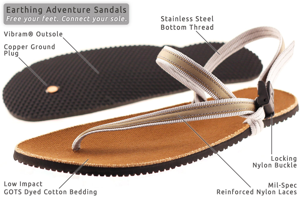 copper earthing sandal