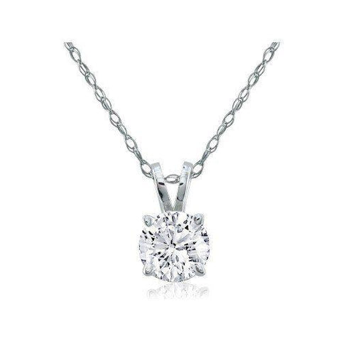 1/4 Carat Round Diamond Pendant Necklace - Bullion & Diamond, Co.