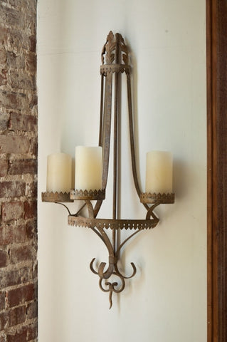 Metal Candle Wall Sconce