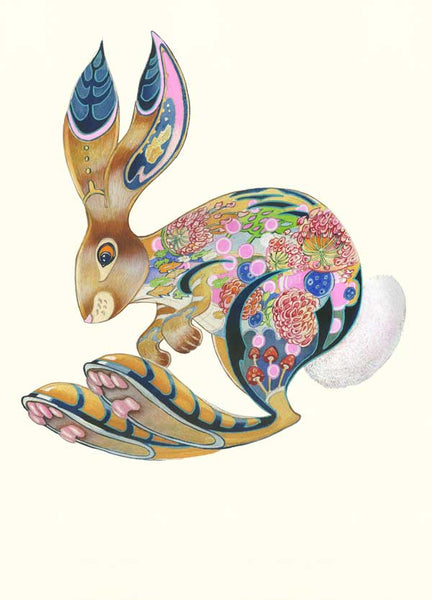 Bunny Hopping Greetings Card
