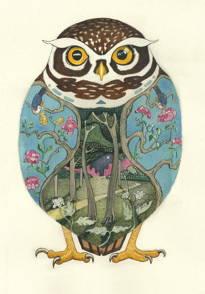 Little Owl Greetings Card decorative