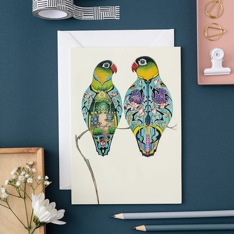 Lovebirds Greetings Card