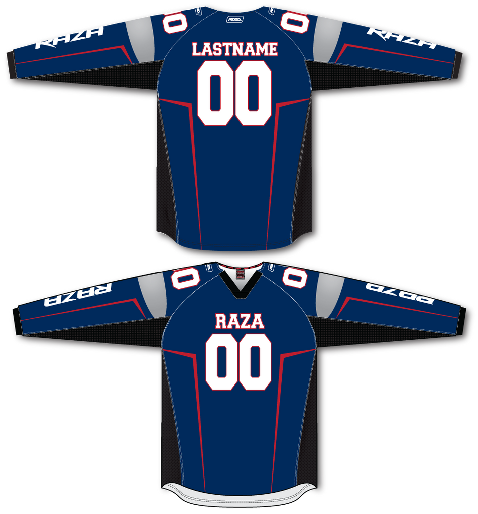 red white and blue softball jerseys