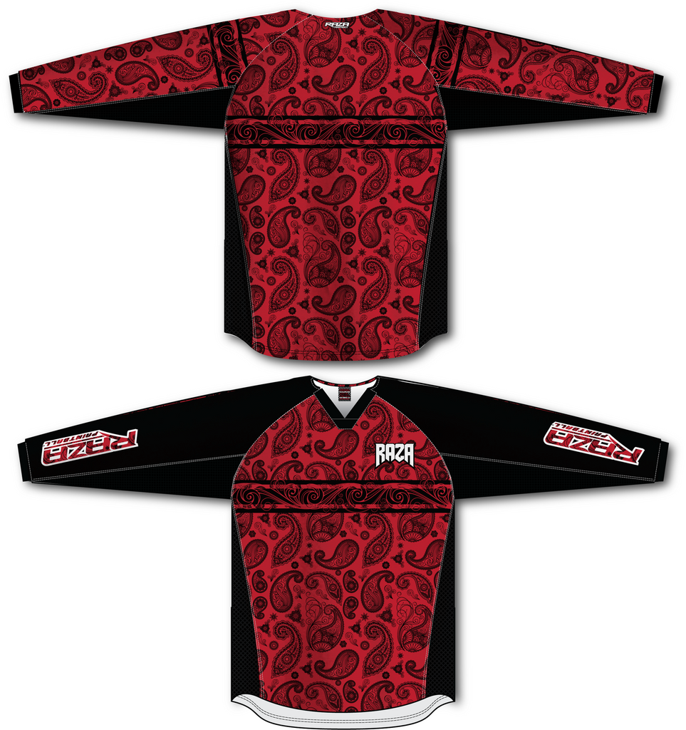 black and red baseball jersey