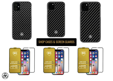 Pur Carbon Real Carbon Fiber iPhone 11 Pro Max Phone Cases Screen Protectors