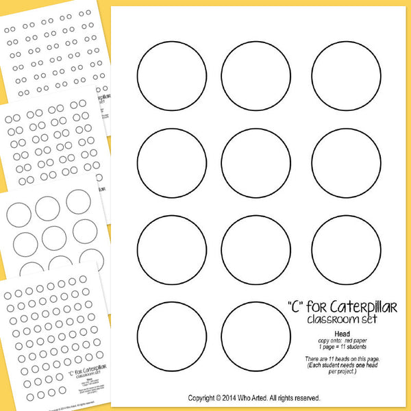 Alphabet Art Template - Upper C (Caterpillar) – Who Arted