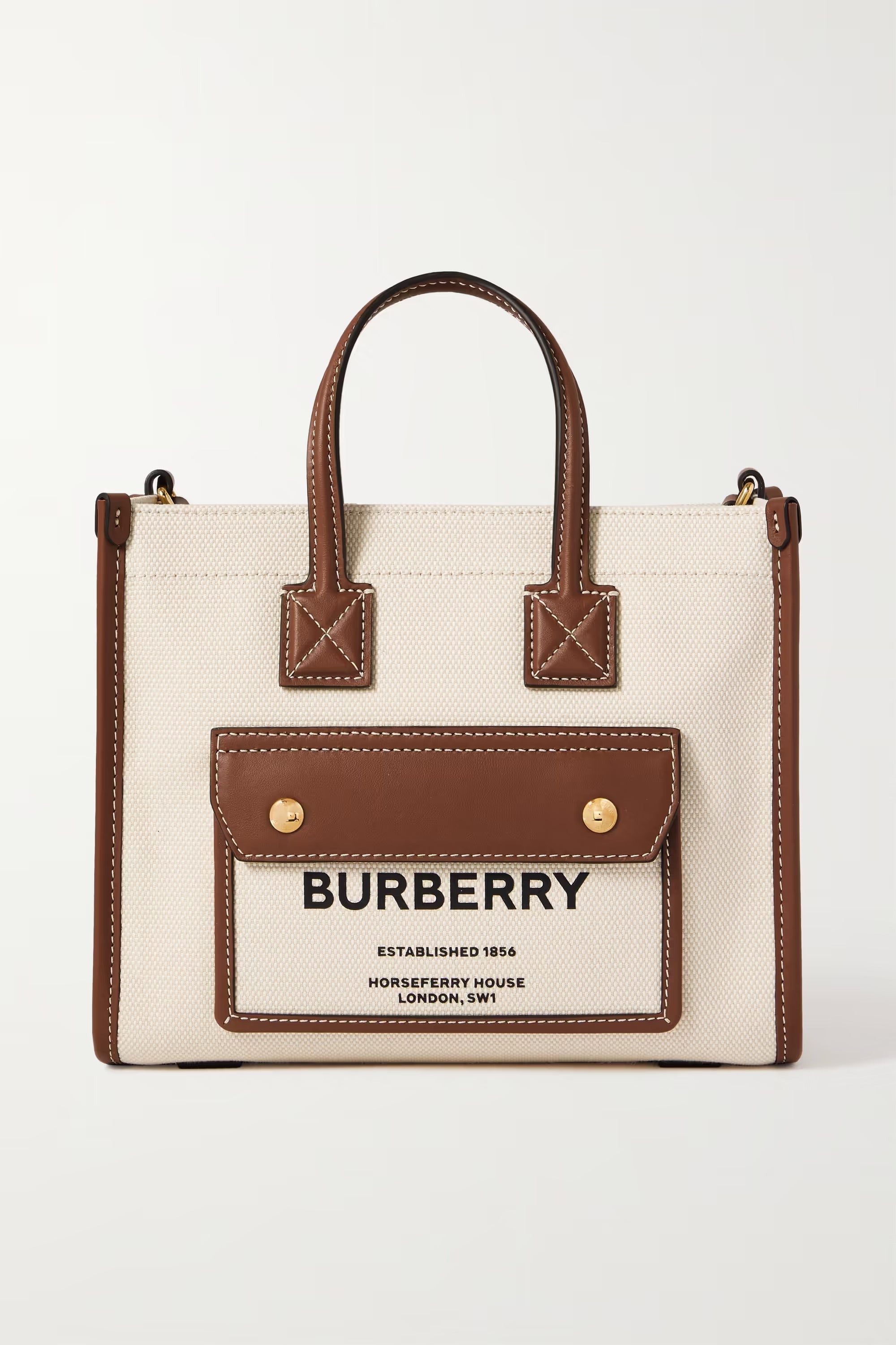 burberry white canvas bag