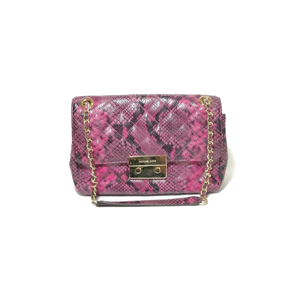 michael kors pink snakeskin bag