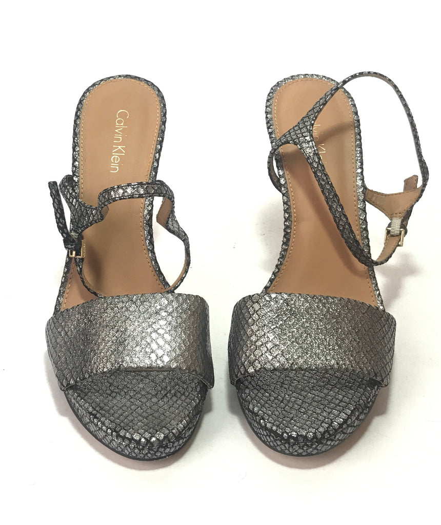 Calvin Klein Metallic Grey Snakeskin 