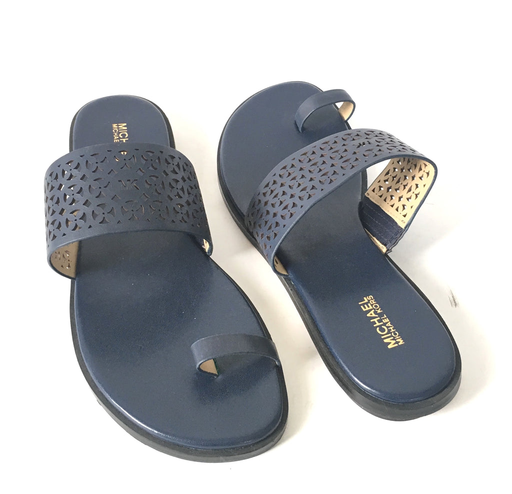 michael kors navy blue sandals