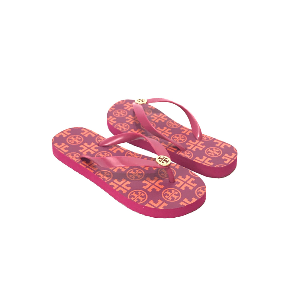 Tory Burch Pink Rubber Flip Flop Sandals Brand New Secret Stash