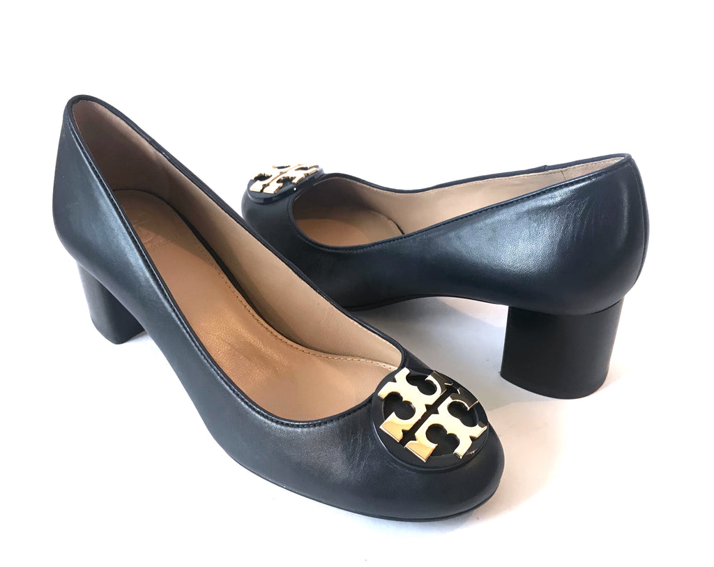Tory Burch Navy Blue Leather Pumps 