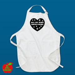 All My Kids Have Paws - White Apron ㋡ Big Apple Bargains