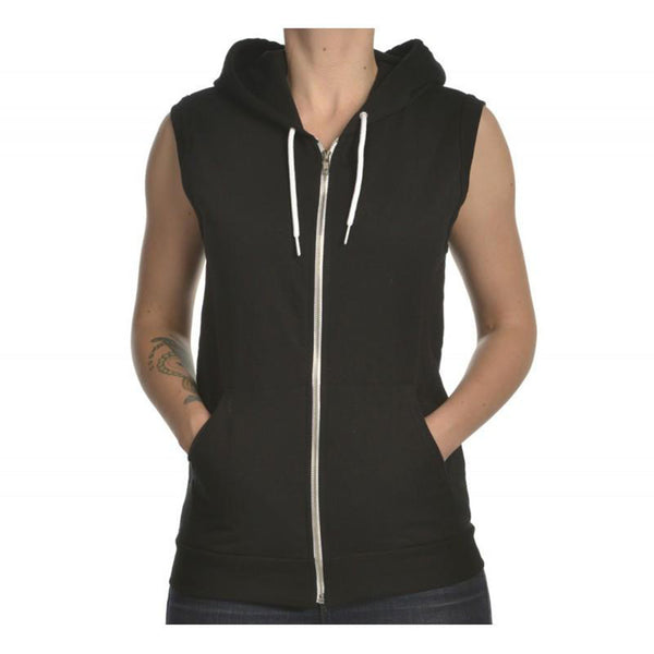 sleeveless black hoodie