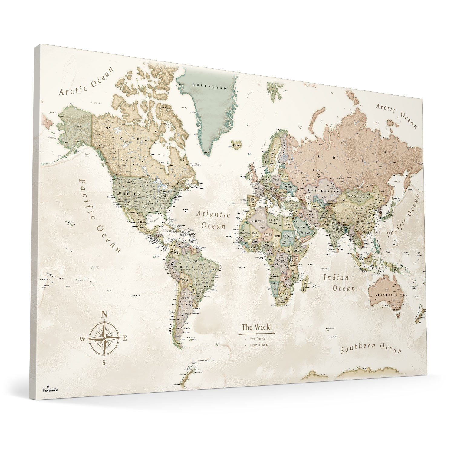 Kustlijn stil titel The Trailblazer World Push Pin Travel Map