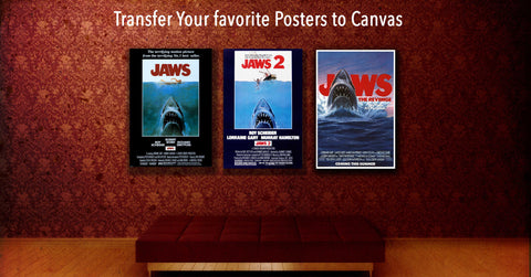 Canvas transfer from paper movie posters.