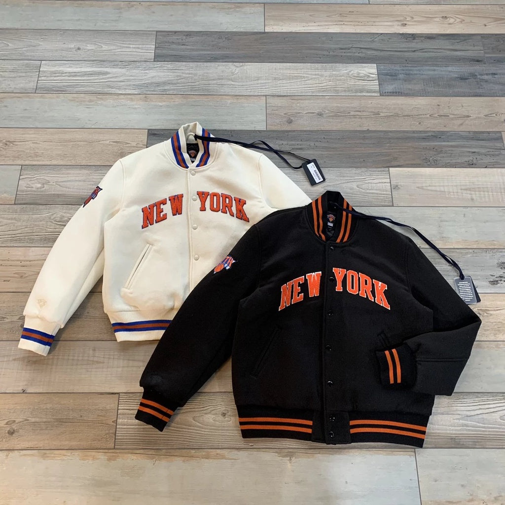 IN-STOCK] Kith New York Knicks Leather Varsity Jacket – GUNPLAFINDS