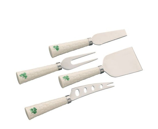 Belleek Shamrock Cheese Knives Set of 4