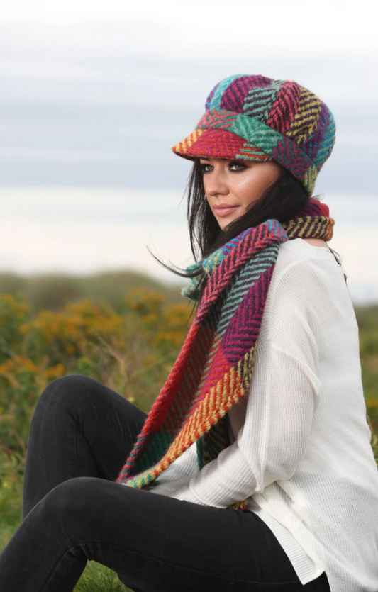 Branigan Weavers Scarf in Multi Light Green