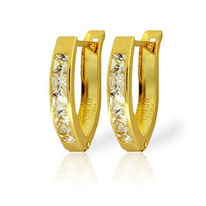 1.1 Carat 14K Solid Gold Small Cubic Zirconia Oval Hoops