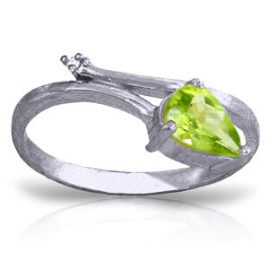 0.83 CTW 14K Solid White Gold Chance To Hear Peridot Diamond Ring