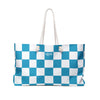 Turquoise and White Weekender Bag