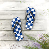 Blue & White Flip Flops