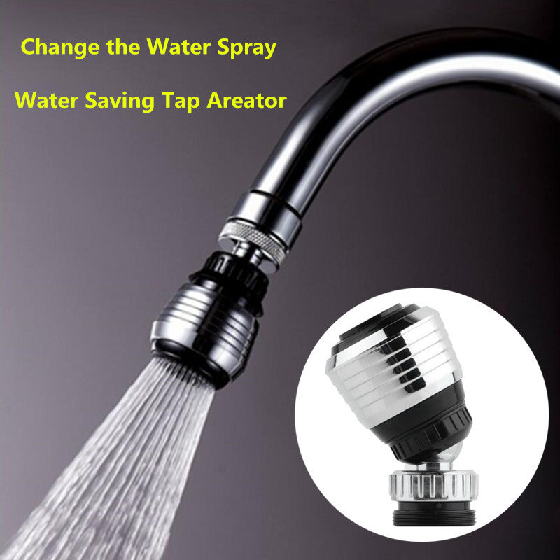 New 360 Shower Swivel Water Saving Tap Aerator Diffuser Faucet