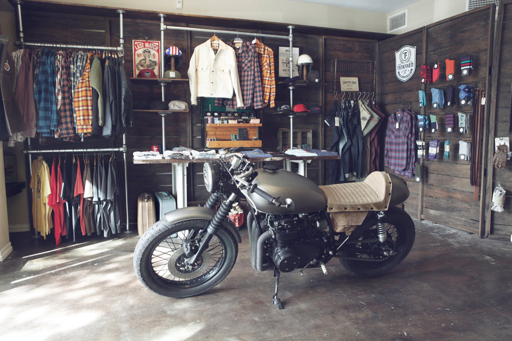 East Fork Supply Co. Shop with Cafe Racer Motorcycle