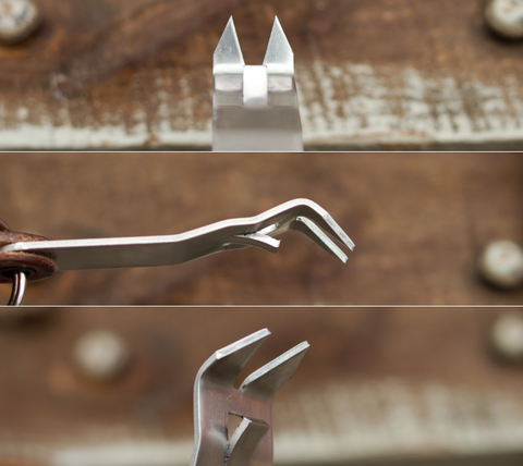 The Original Snake Bite Forked Church Key and Bottle Opener Fang Details