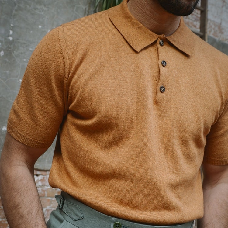 knit polo shirt