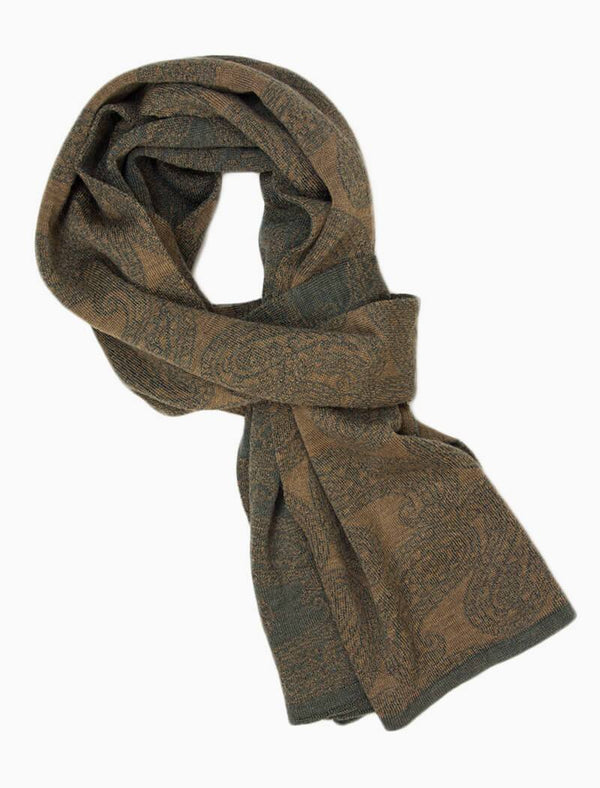 Light Brown Bassin and Brown Mens Pilling Textured Scarf