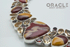 Sterling Silver Mookaite Necklace with Citrine and Garnet Accents