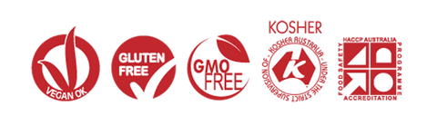 Vegan OK, Gluten Free, GMO Free, Kosher, HACCP Accreditation