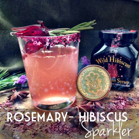 Rosemary Hibiscus Sparkler Cocktail