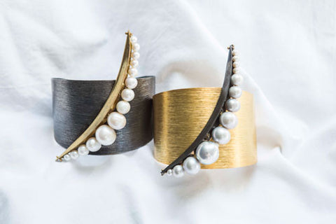 Eclipse-pearl-and-metal-bracelets