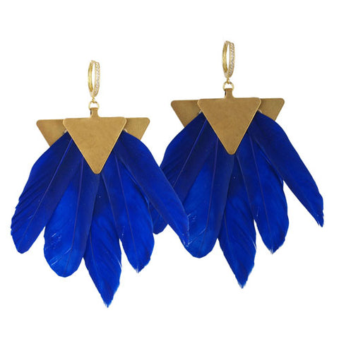 artemis feather earrings blue
