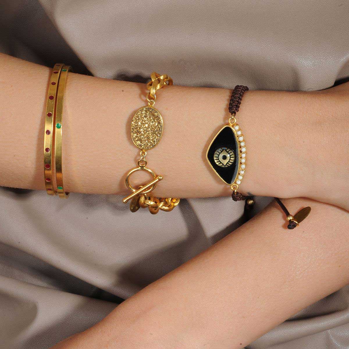 Gold Druzy Agate Bracelet