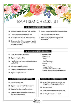 Download your FREE Baptism Checklist