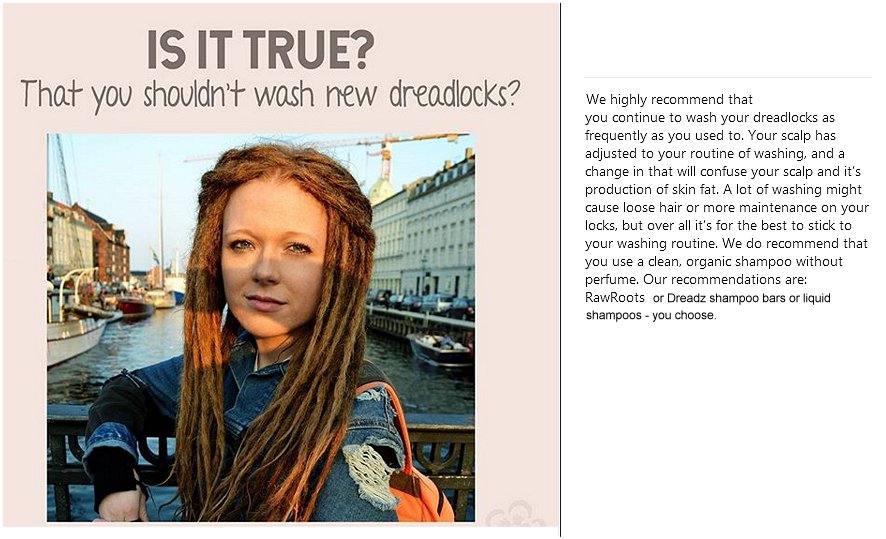 Q? Is it true that you shouldn't wash or shampoo brand new dreadlocks?